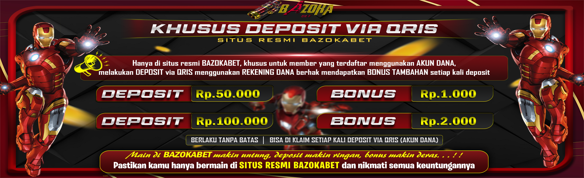 BONUS DEPOSIT VIA QRIS