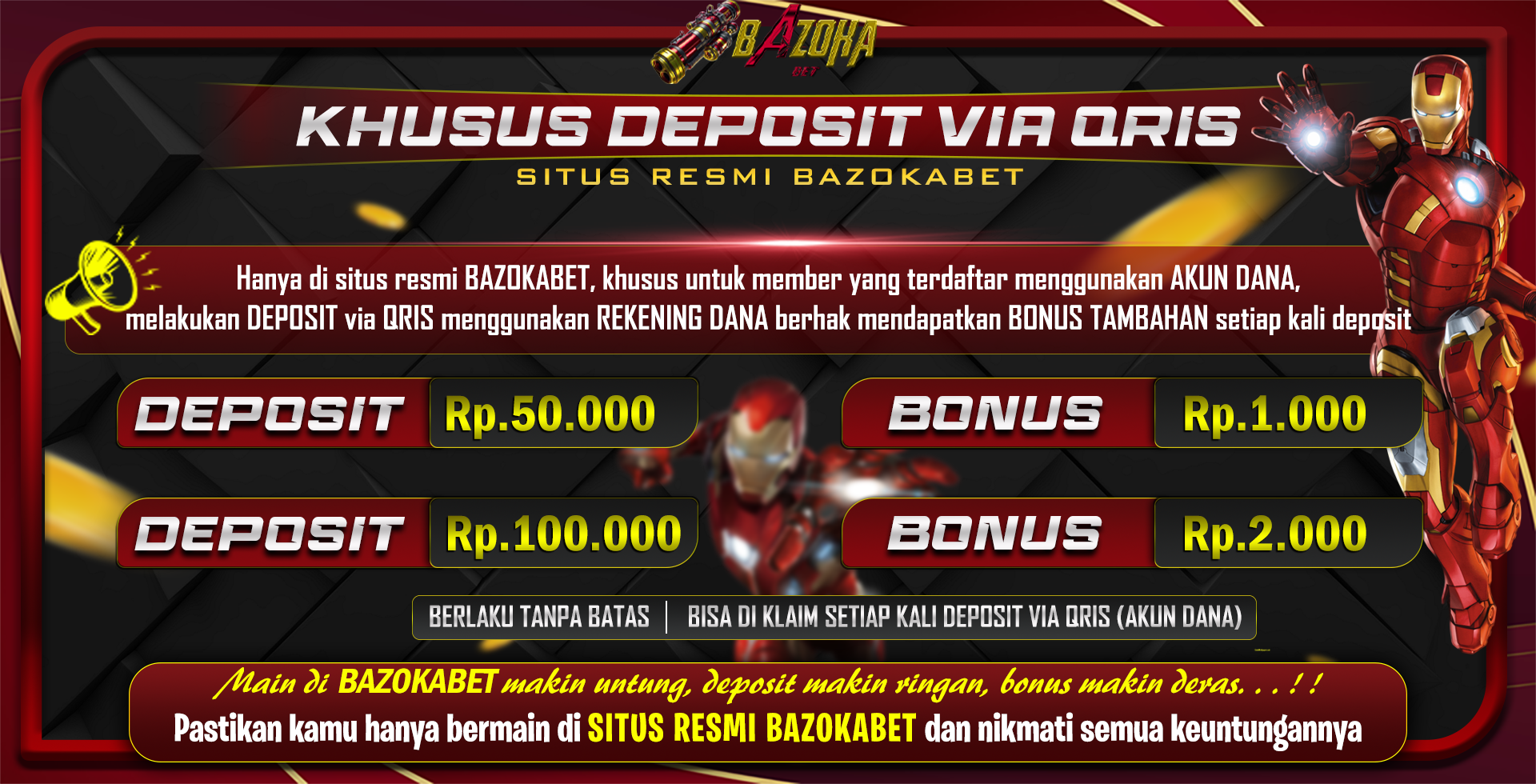 BONUS DEPOSIT VIA QRIS